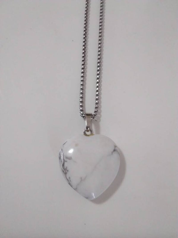 Howlite Ciondolo Cuore forato