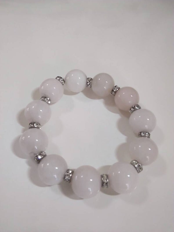 Quarzo Rosa bracciale in elastico