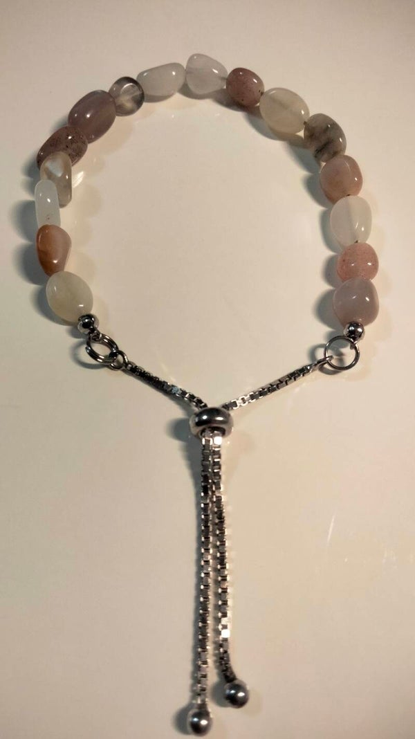 Pietra di Luna multicolore ( adularia) gemme bracciale