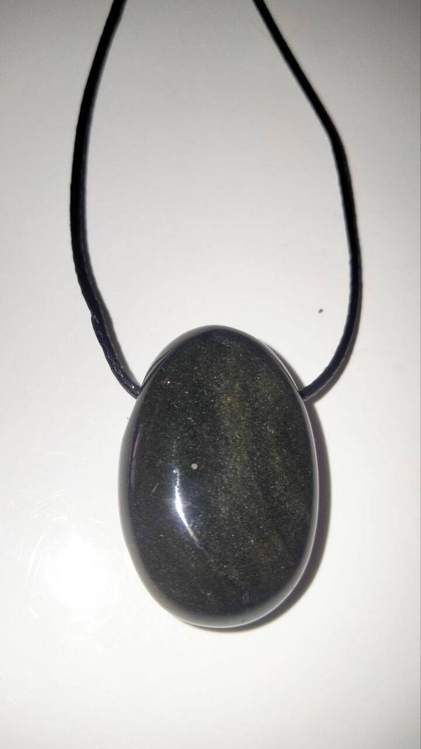 Ossidiana Gold goccia forato ciondolo