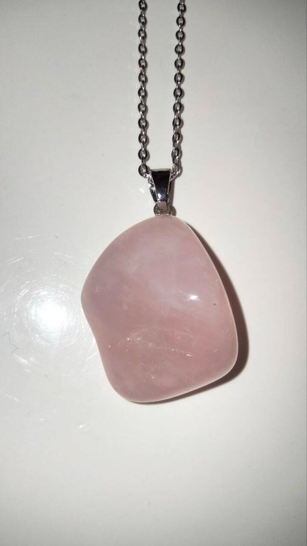 Quarzo Rosa burattato ciondolo