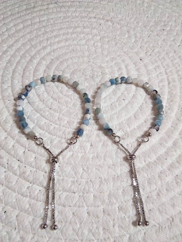 Acquamarina naturale sfaccettato cubi bracciale