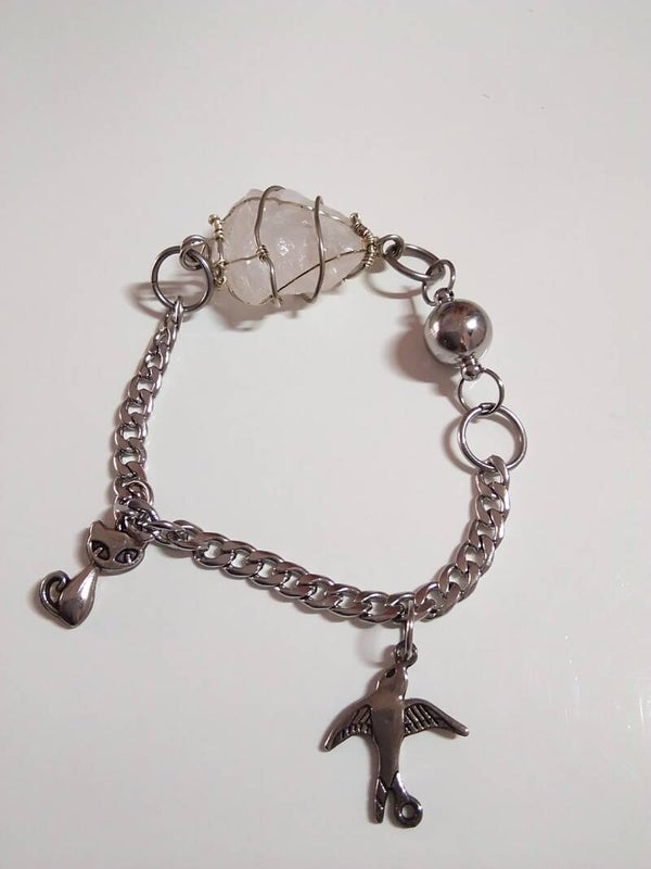 Quarzo Ialino bracciale in acciaio