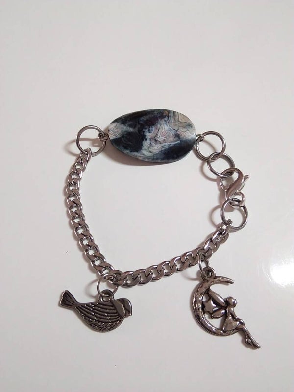 Agata bracciale in acciaio