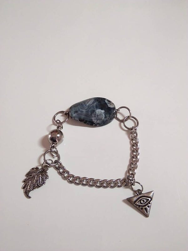 Agata bracciale in acciaio