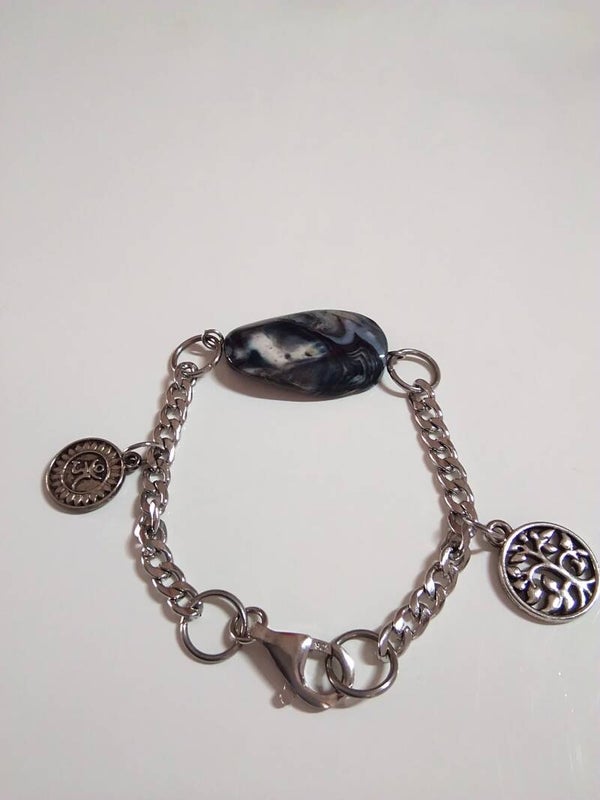 Agata bracciale in acciaio