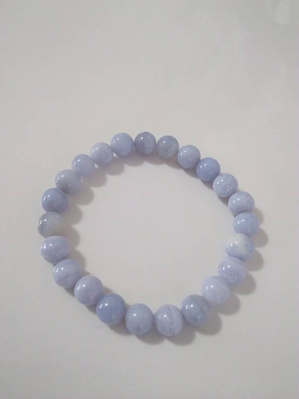Calcedonio blu bracciale in elastico