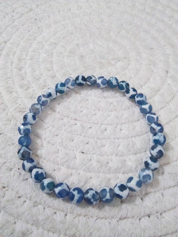 Agata tibetana blu in elastico