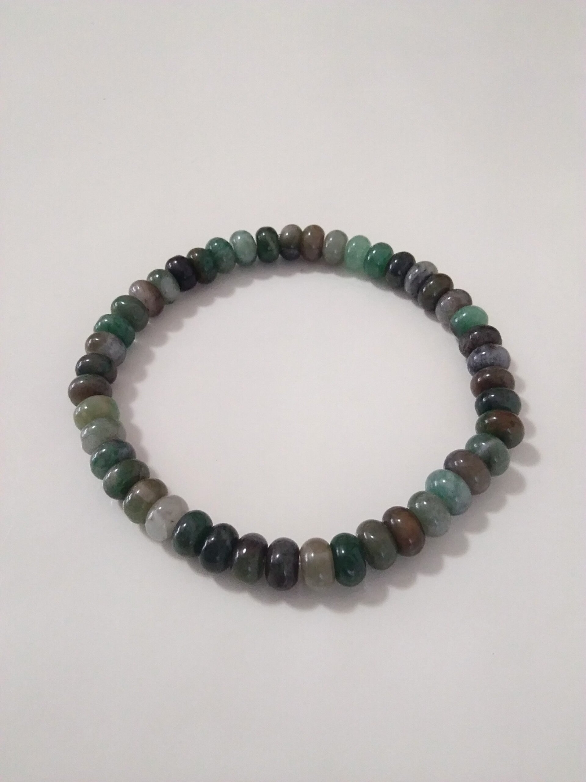 Agata Muschiata rondelle bracciale in elastico
