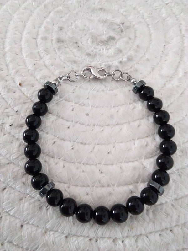 Tormalina Nera bracciale in acciaio