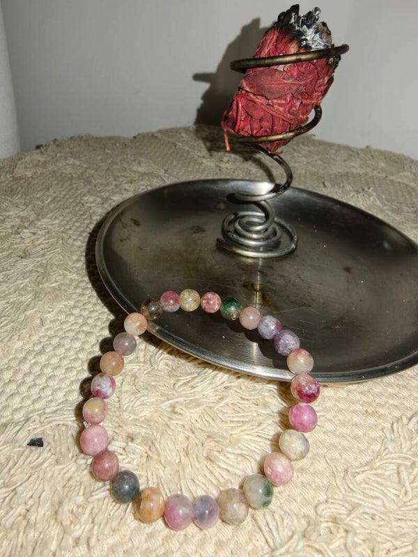 Tormalina rosa bracciale in elastico
