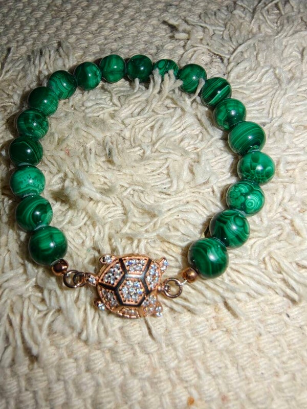 Malachite bracciale in acciaio