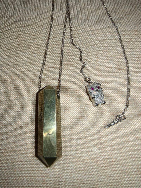 Pirite biterminato forato ciondolo artigianale collana