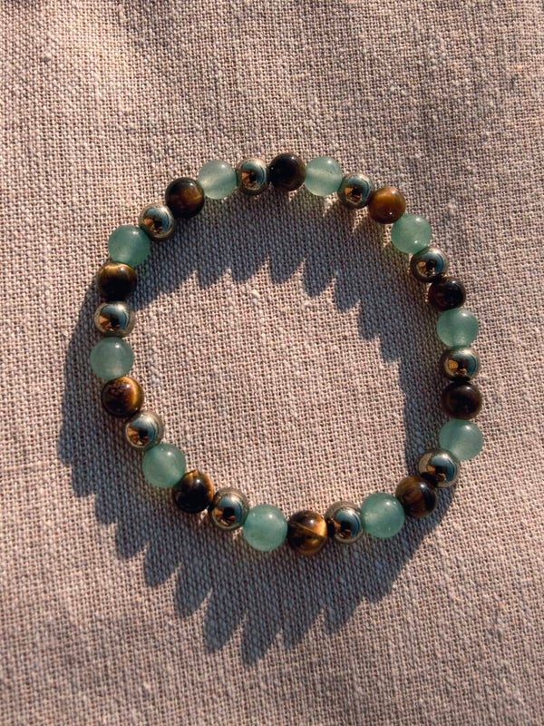 Avventurina, occhio di tigre, pirite bracciale in elastico