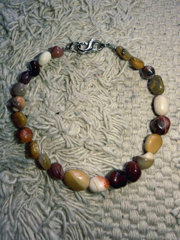 Mookaite bracciale in acciaio