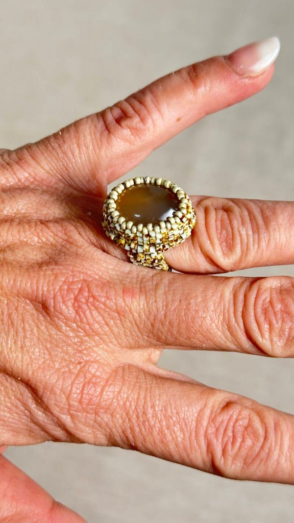 Anello Peyote Agata Naturale