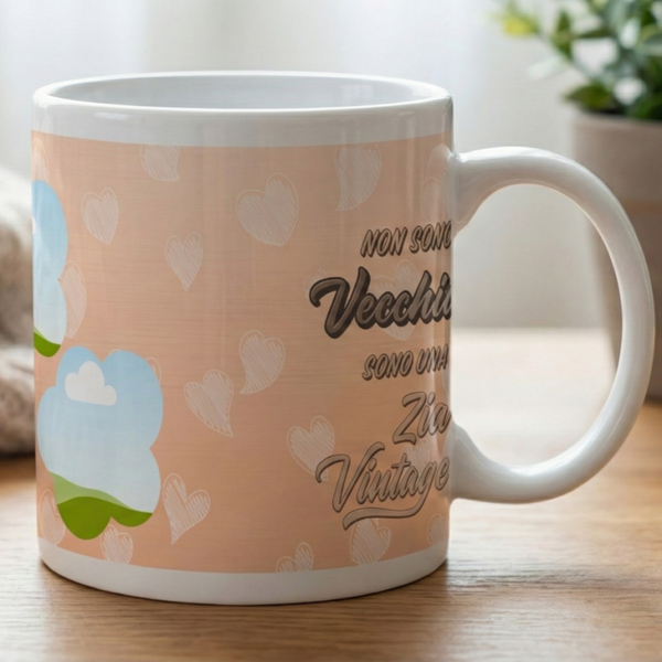 Tazza personalizzabile "Sono una zia vintage"