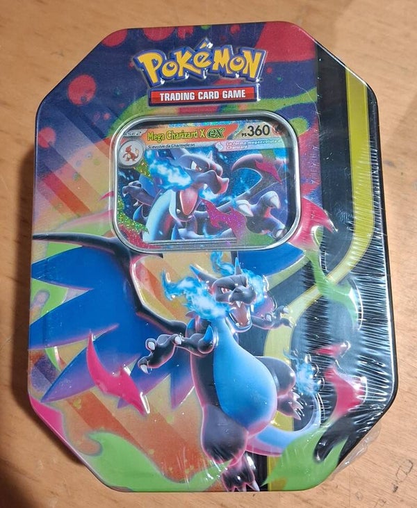 pokemon tin da collezione mega charizard ex x italiano