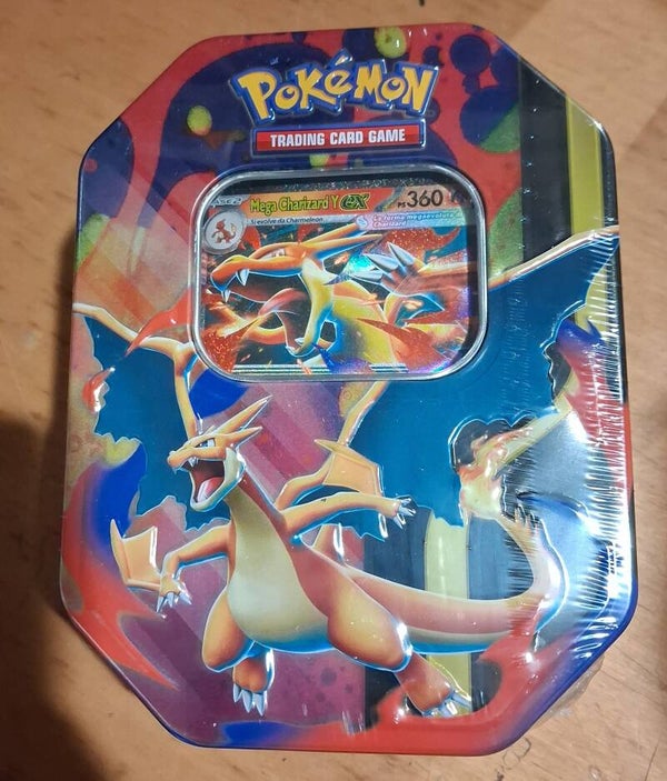 pokemon tin da collezione mega charizard ex y italiano