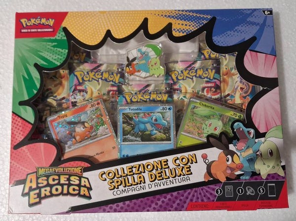 pokemon megaevoluzione ascesa eroica collezione con spilla deluxe italiano