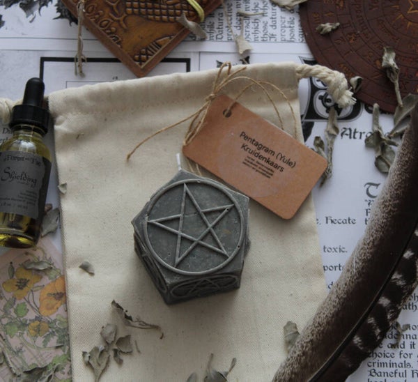 Pentagram Yule kruidenkaars