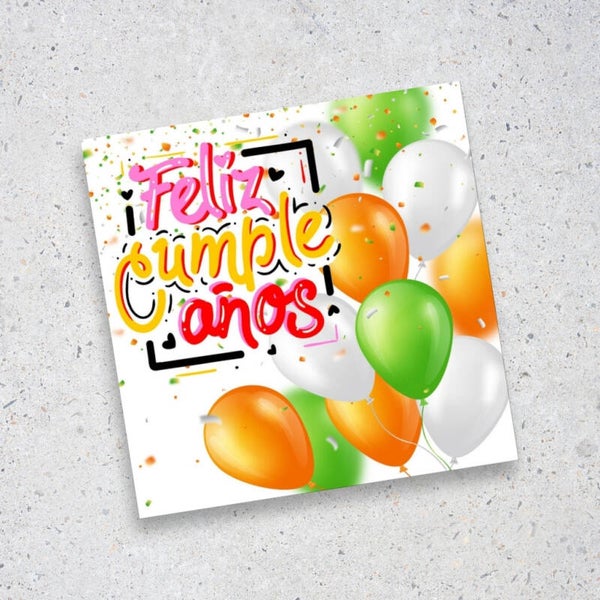 Tarjeta Feliz Cumpleaños con Globos