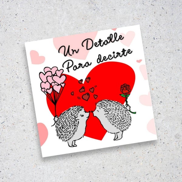 Tarjeta de Amor con Erizos