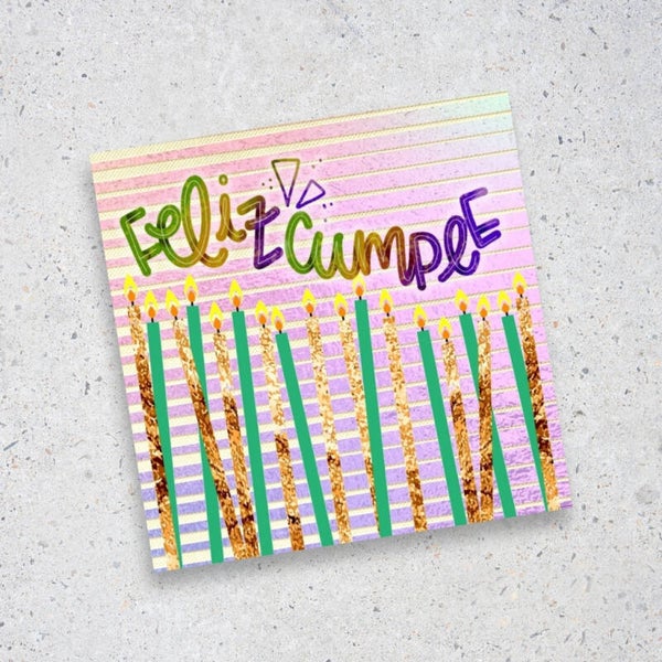 Tarjeta Feliz Cumpleaños velas