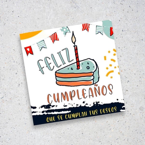 Tarjeta Feliz Cumpleaños con Tarta