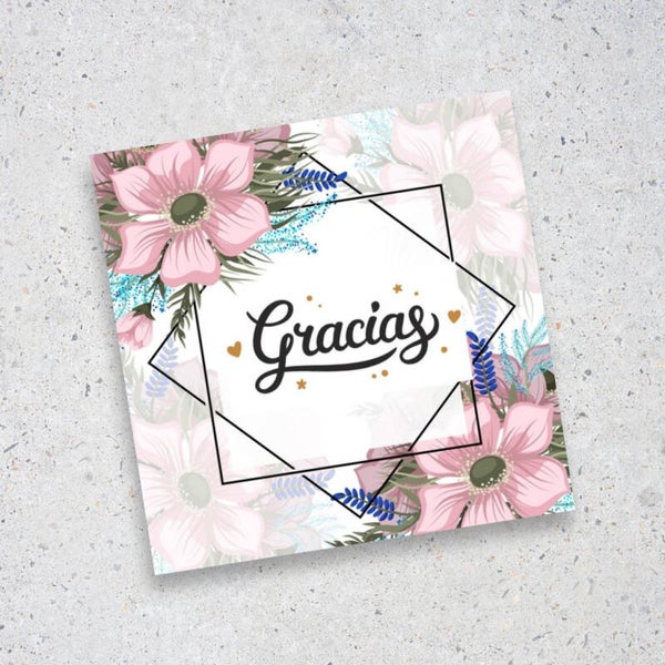 Tarjeta Gracias con Flores