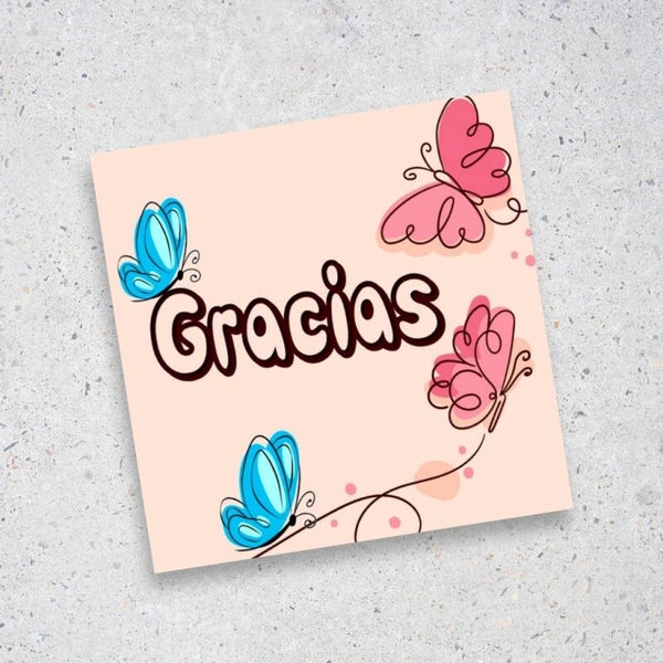 Tarjeta Gracias con Mariposas