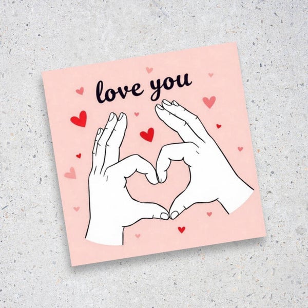 Tarjeta Love You con Corazón