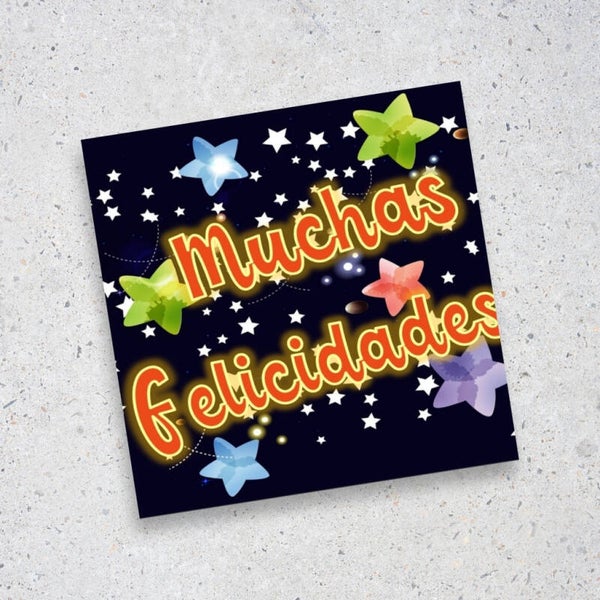 Tarjeta Muchas Felicidades estrella