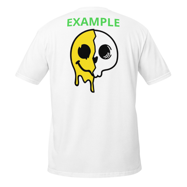 Custom Unisex White Raveyard T-shirt With Back Logo