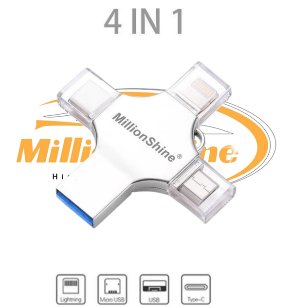 4 in 1 Usb Flash Drive 1 TB USB-C / USB. 3.0 / Micro Usb