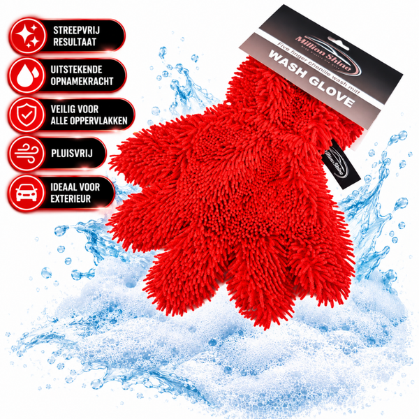 Wash Glove Red - Partij afname 10 stuks
