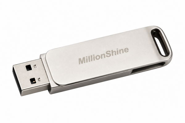 USB-C en USB-A Stick - 2 in 1 USB 3.2 Gen1 Solid State Dual Drive - Zakelijk en Prive Snelle Overdracht - Zilver