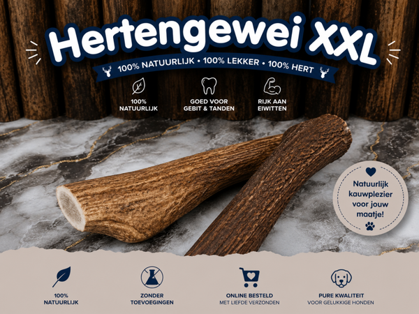 hertengewei xxl - 100% natuurlijke hondensnack