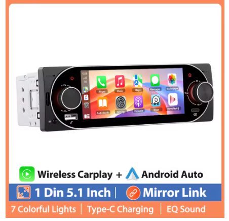 CarPlay sans fil intégré, prise en charge d'Android Auto, Mirrorlink, BT, FM,