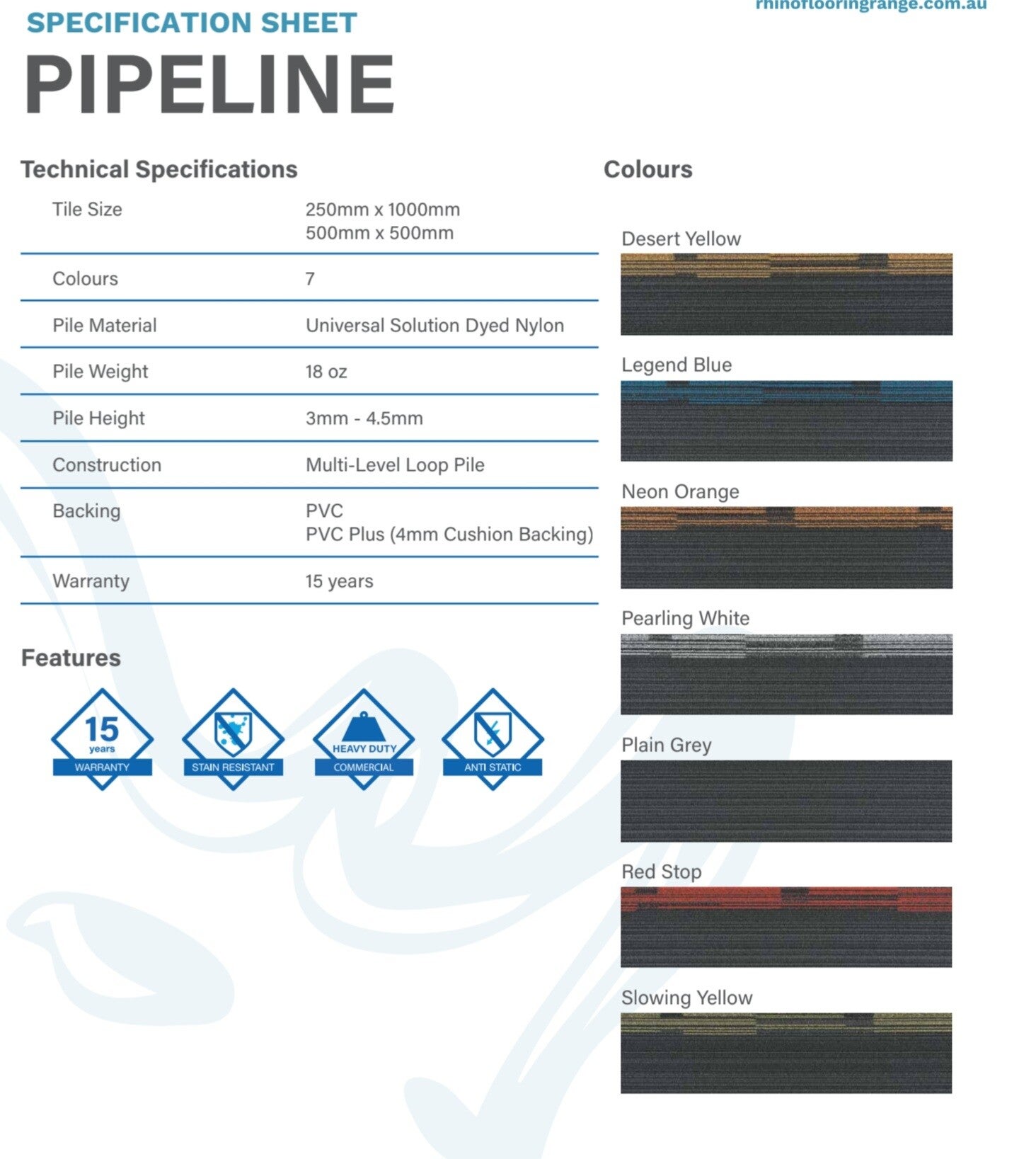Pipeline 4mm carpet tile