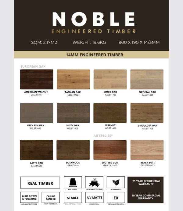 Noble Engineered Timber 14/3mm