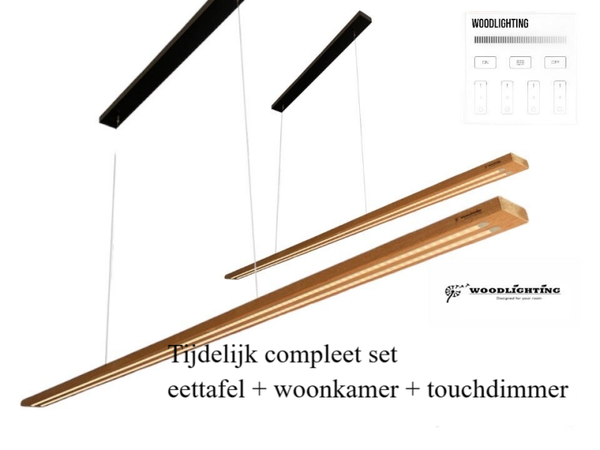 SET hanglamp Eettafel 160 CM + woonkamer 105 CM + Dimmer