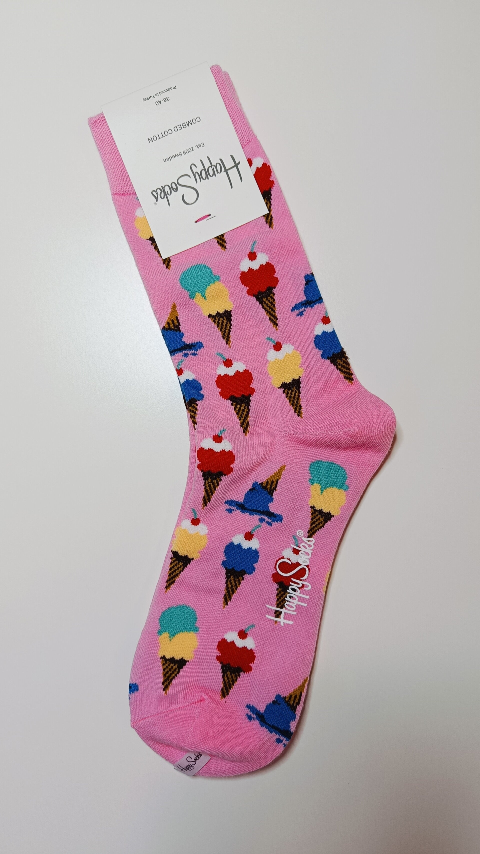 Sokken: roze met ijsjes