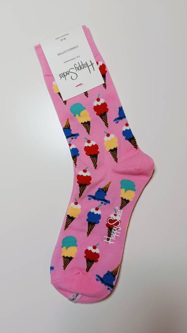 Sokken: roze met ijsjes