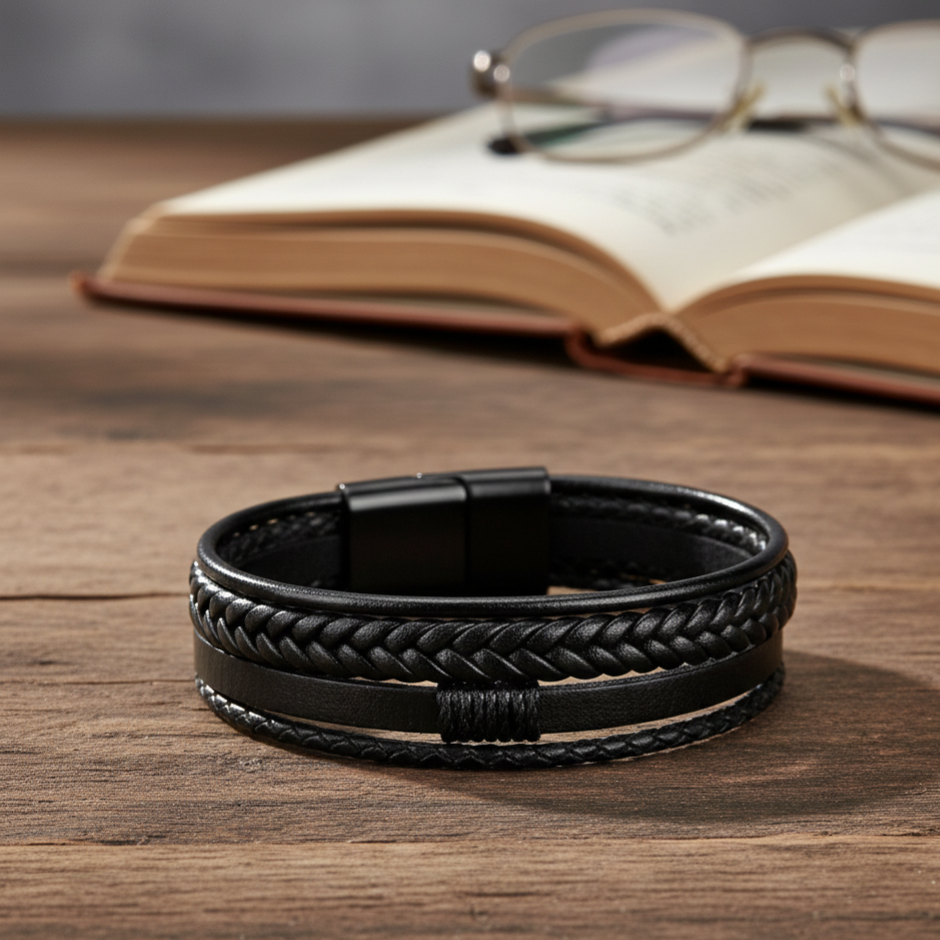 Leren Multilayer Armband