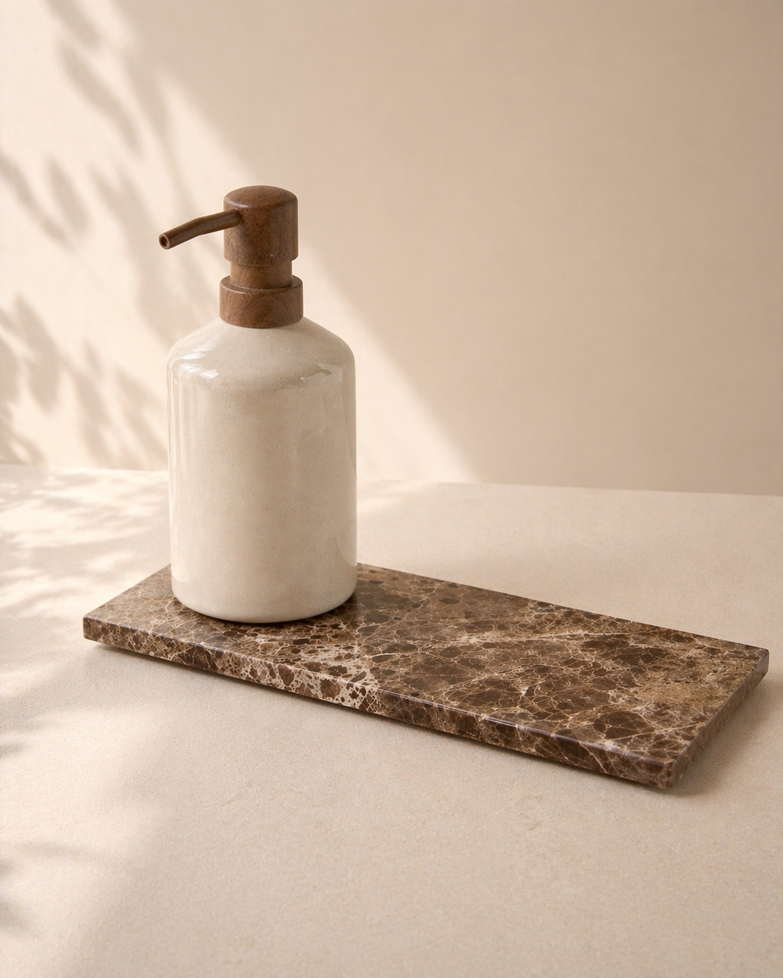 Mooisa marmer dienblad rechthoek S bruin 10x25cm