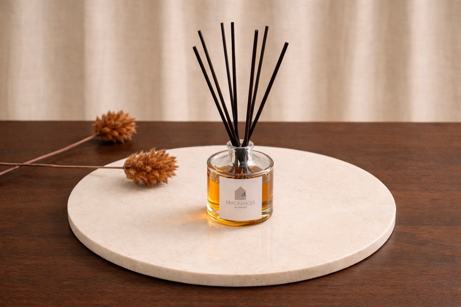 Mooisa marmer dienblad rond 30cm beige