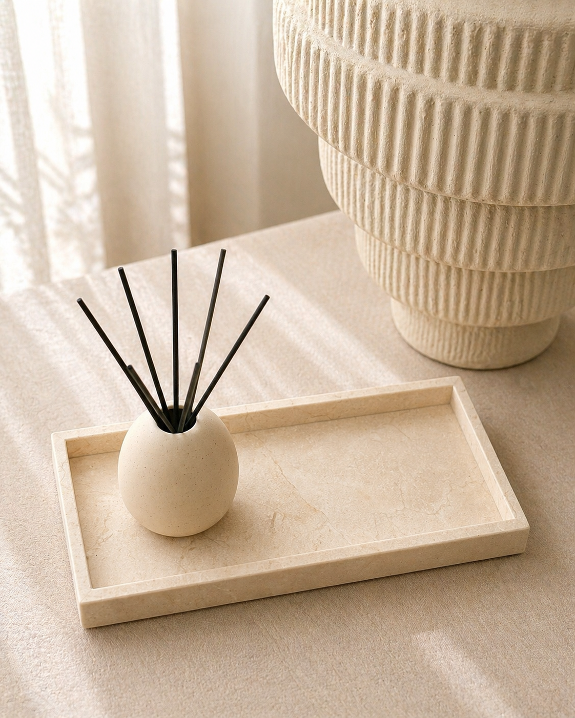 Mooisa marmer dienblad tray 15x30cm beige