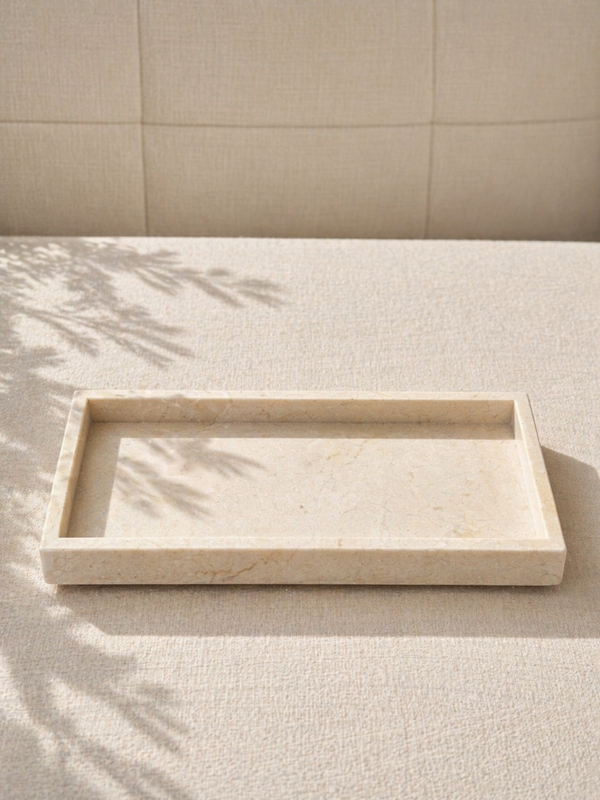 Mooisa marmer dienblad tray 15x30cm beige