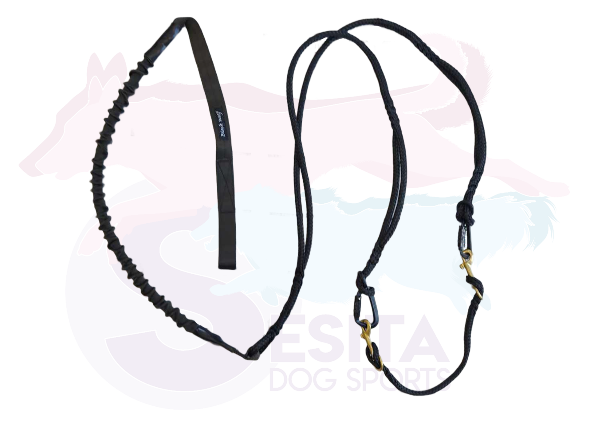 Black Wolf Benji-biker Bike/Step lijn "LIGHT" 2 honden - op bestelling